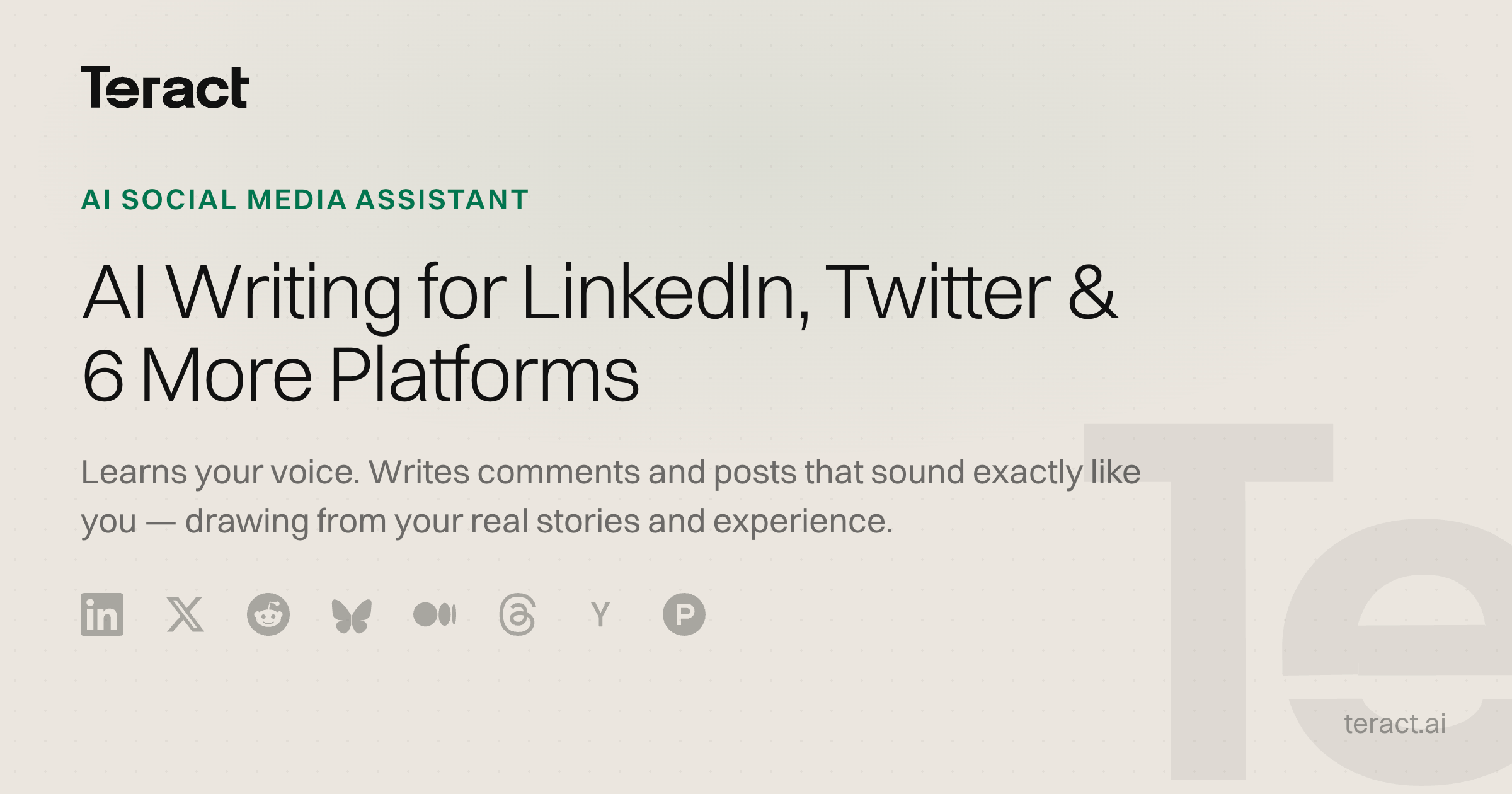 AI Social Media Writing Assistant for LinkedIn & 7 Platforms
